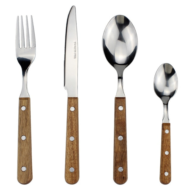 4 in 1 Set Delicate Dinnerware For Home Stainless Steel Cutlery Set Viskana
