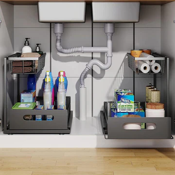 Viskana 2 Tier Slide Out Under Sink Organizer