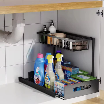 Viskana 2 Tier Slide Out Under Sink Organizer
