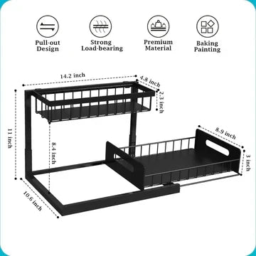 Viskana 2 Tier Slide Out Under Sink Organizer