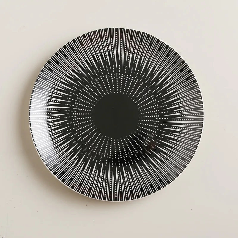 Viskana Geometric Pattern Ceramic Dinner Plate Set