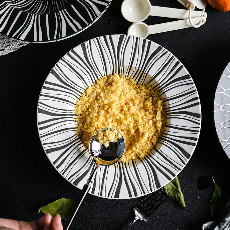 Viskana Elegant Ceramic Deep Plates for Pasta, Soup, and Salads