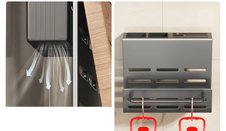 ChefSpace Wall-mounted Knife Holder with Cutting Board Storage – Stainless Steel Viskana