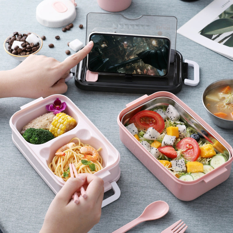 Portable Three Stackable Lunch Box Viskana