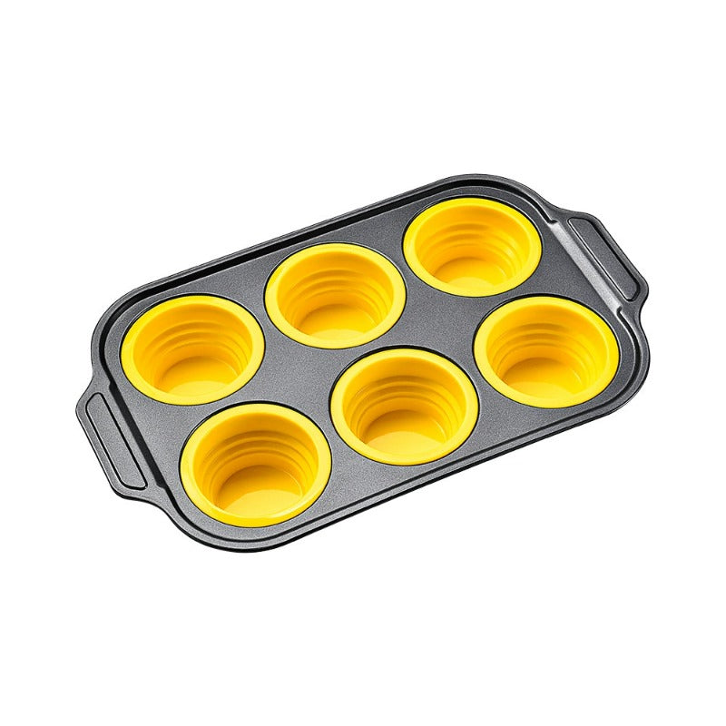 Viskana Press-Release Silicone Muffin Pan with Sturdy Metal Frame