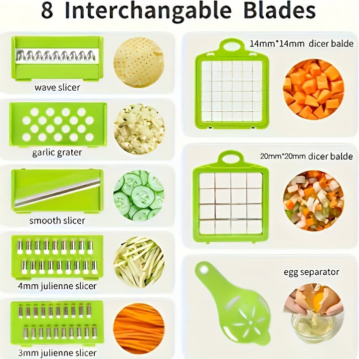 Multifunctional Vegetable Cutter 16-in-1 with Catch Container