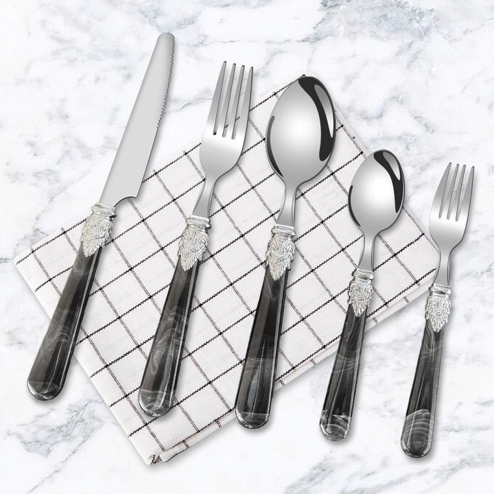 5pcs Dinnerware Dishwasher Safe Steel Flatware Set Cutlery Tableware Viskana