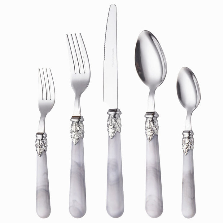 5pcs Dinnerware Dishwasher Safe Steel Flatware Set Cutlery Tableware Viskana