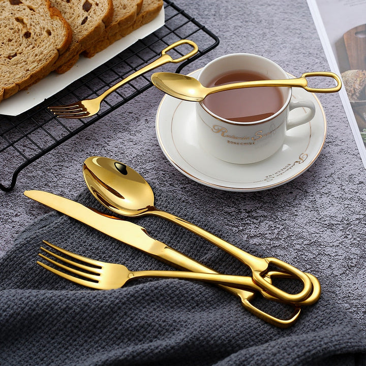 5Pcs Tableware Set Stainless Steel Cutlery Set Elegant Dinnerware Set Viskana
