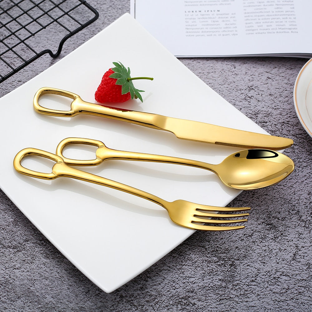 5Pcs Tableware Set Stainless Steel Cutlery Set Elegant Dinnerware Set Viskana
