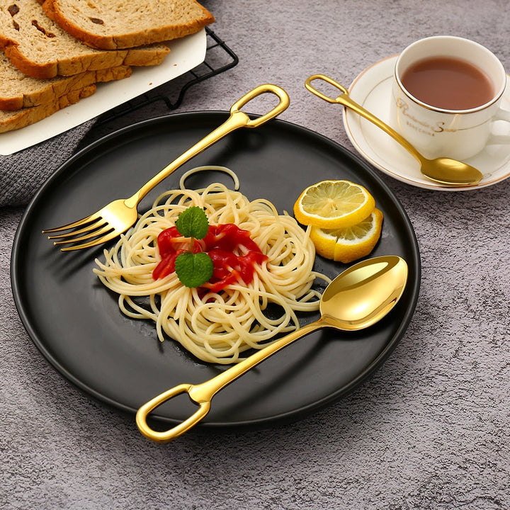 5Pcs Tableware Set Stainless Steel Cutlery Set Elegant Dinnerware Set Viskana