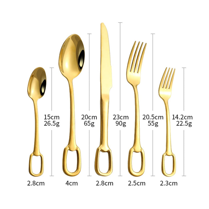 5Pcs Tableware Set Stainless Steel Cutlery Set Elegant Dinnerware Set Viskana