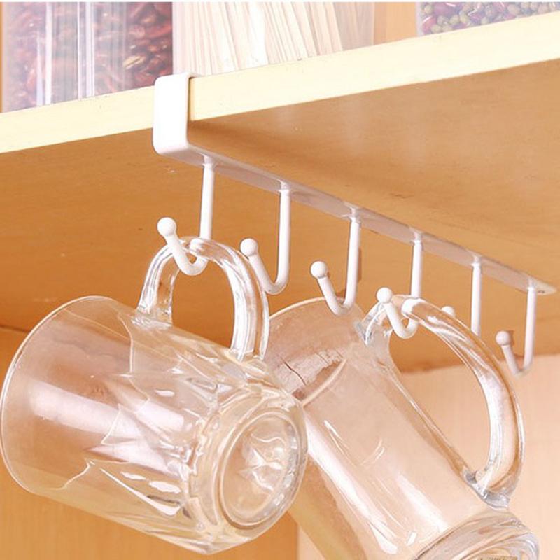 6 Hooks Hanging Cup Holder Rack Space Saving for Mug Organizer Viskana