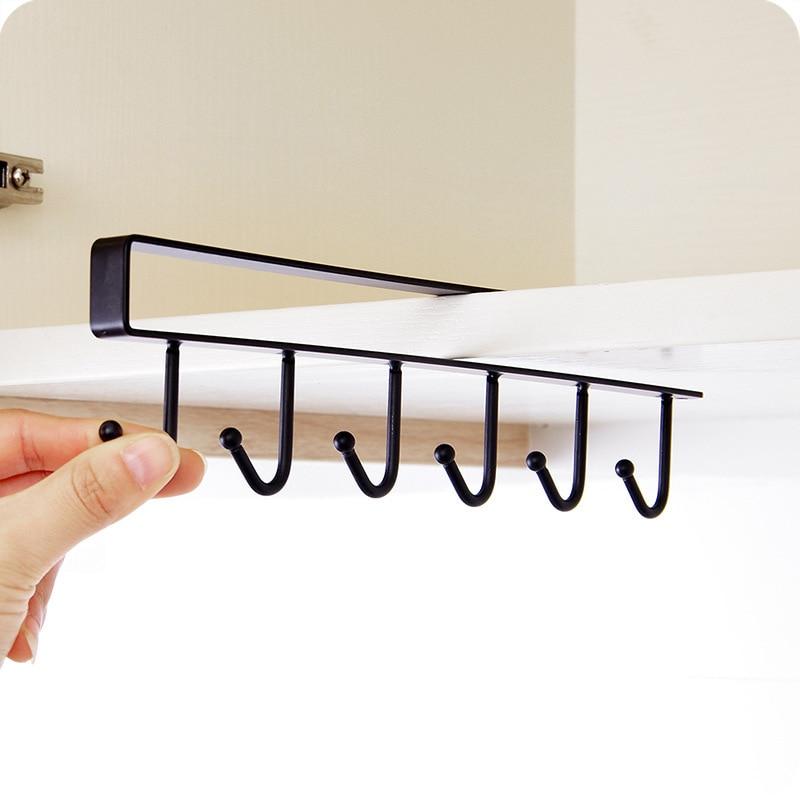 6 Hooks Hanging Cup Holder Rack Space Saving for Mug Organizer Viskana