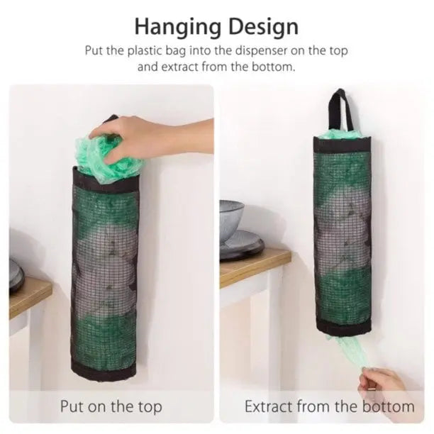 Viskana Hanging Pocket Organizer – Breathable Mesh for Storing Kitchen Bags and Fruits/Veggies