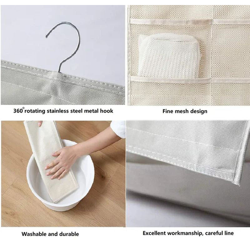 Viskana Dual Sided Wall Shelf Wardrobe Storage Bags