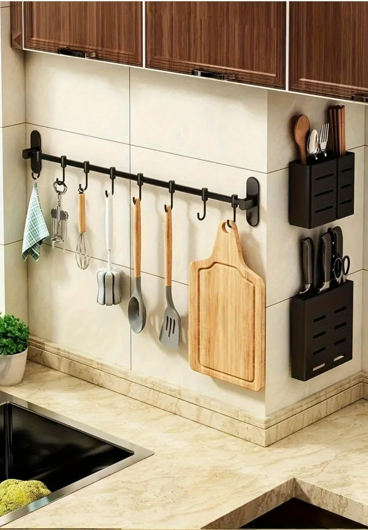 CookEase Kitchen Wall Shelf – Multifunctional Organizer for Lids, Spatulas & Kitchen Utensils Viskana
