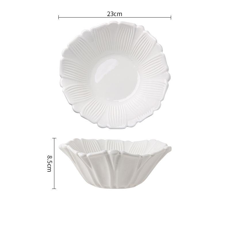 Viskana Flower Shaped Ceramic Deep Bowl