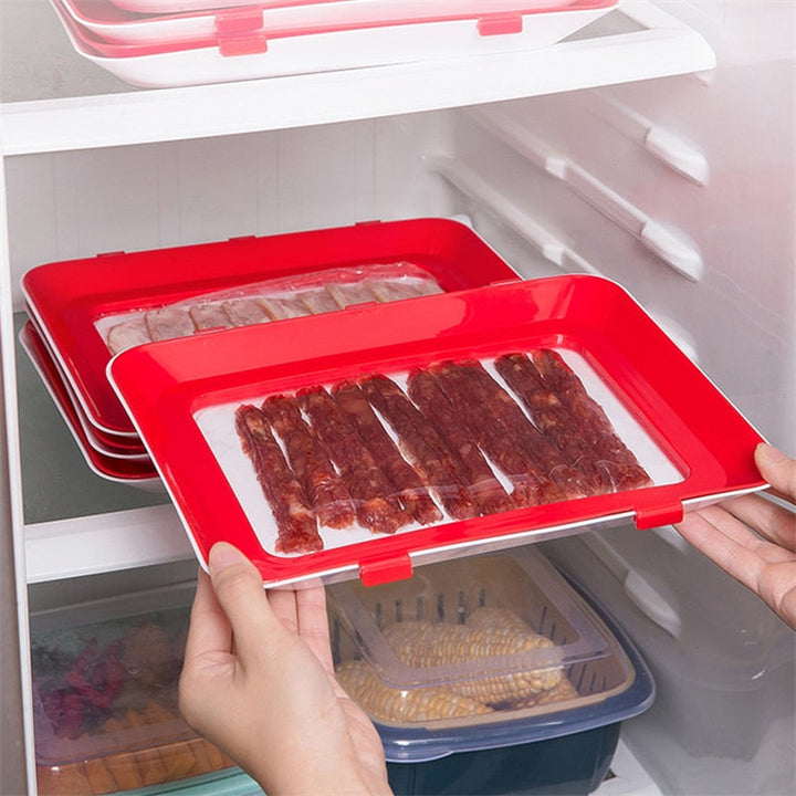6pcs Creative Vacuum Food Preservation Tray Plate Storage Organizer Viskana