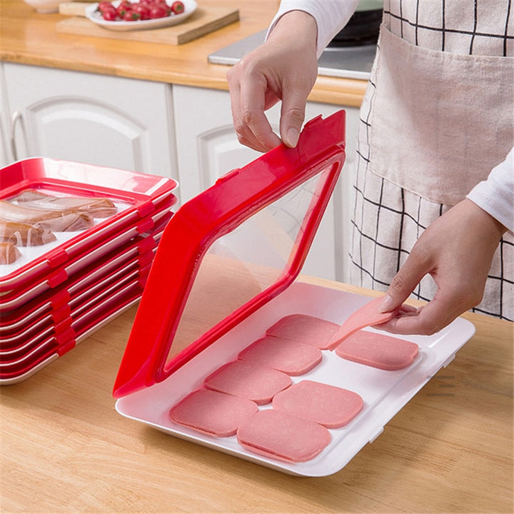 6pcs Creative Vacuum Food Preservation Tray Plate Storage Organizer Viskana