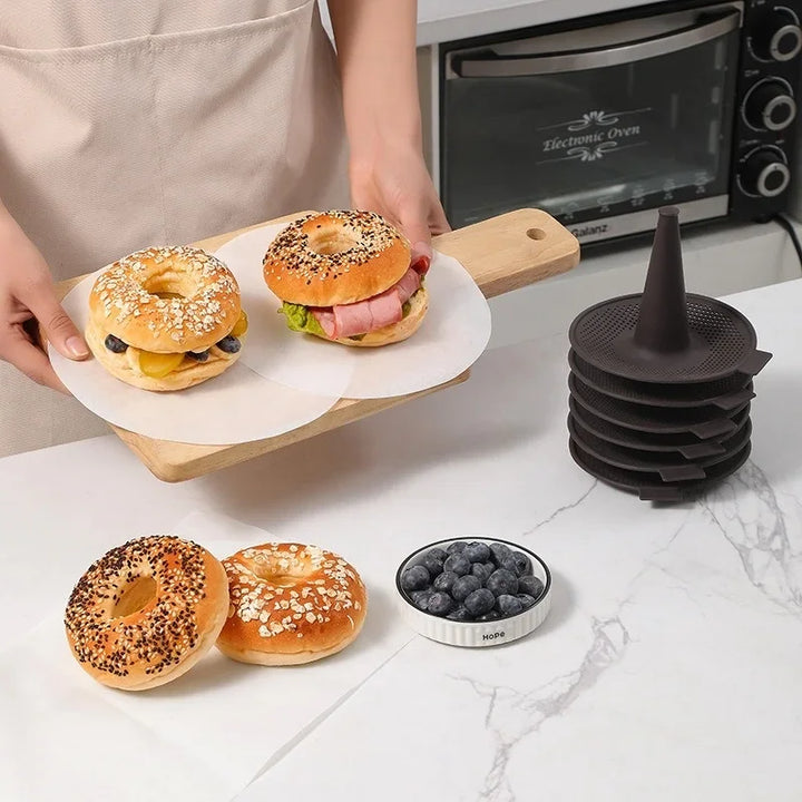 6pcs Kitchen Silicone Conical Baking Pastry Molds Doughnut Cake Pans Viskana