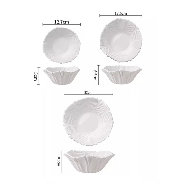 Viskana Flower Shaped Ceramic Deep Bowl