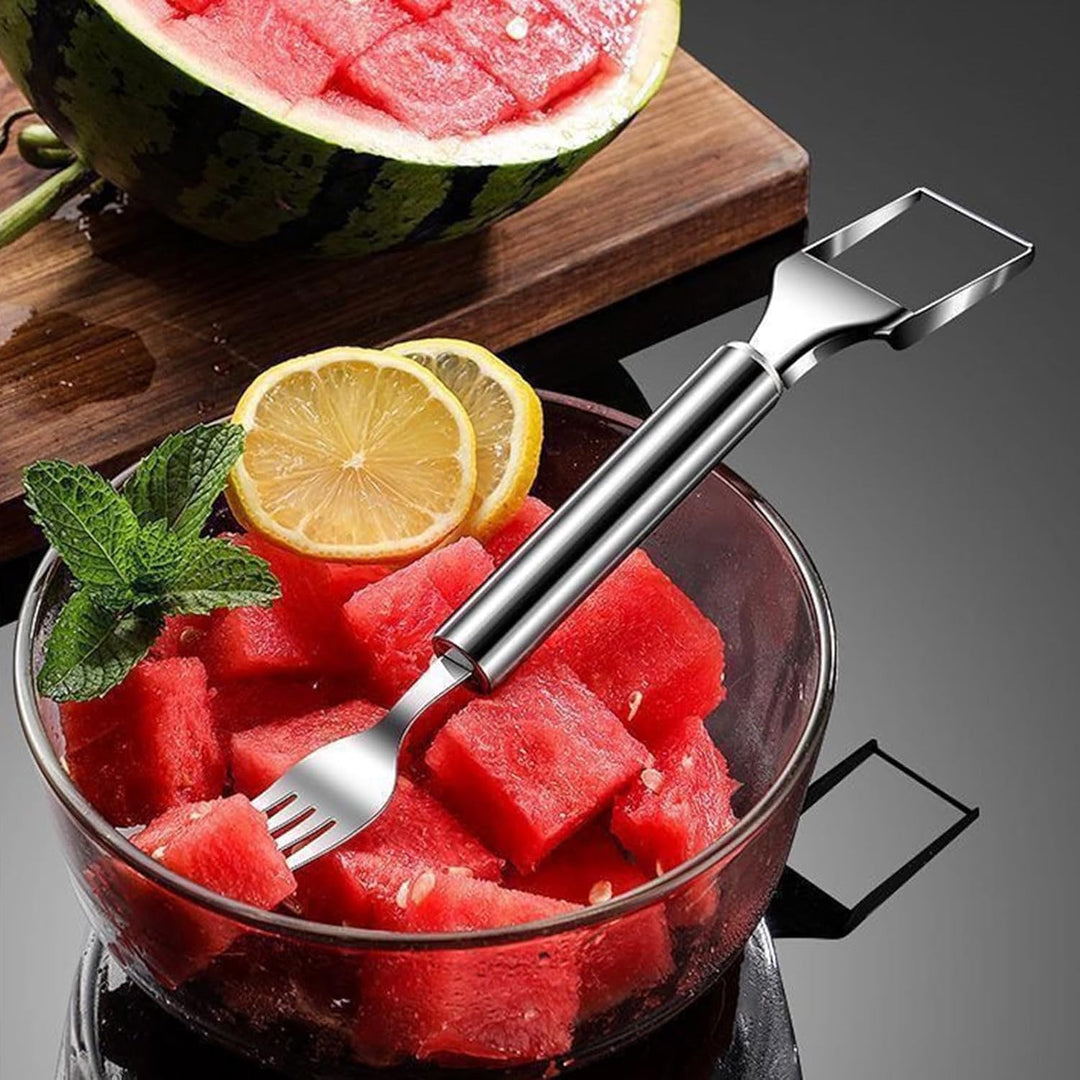 Viskana Woyuosn 2-in-1 Stainless Steel Watermelon Fork Slicer