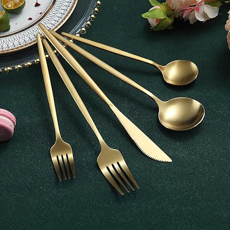 Viskana Minimalist Luxury Cutlery Set – 20 pieces, Titanium & Stainless Steel