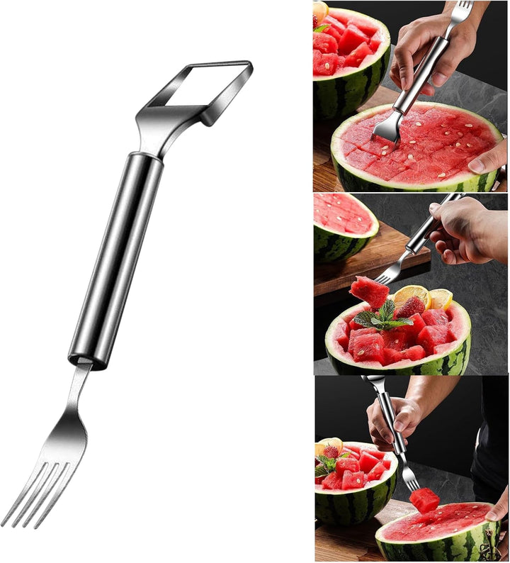 Viskana Woyuosn 2-in-1 Stainless Steel Watermelon Fork Slicer
