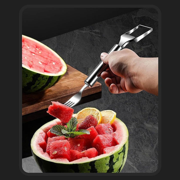 Viskana Woyuosn 2-in-1 Stainless Steel Watermelon Fork Slicer
