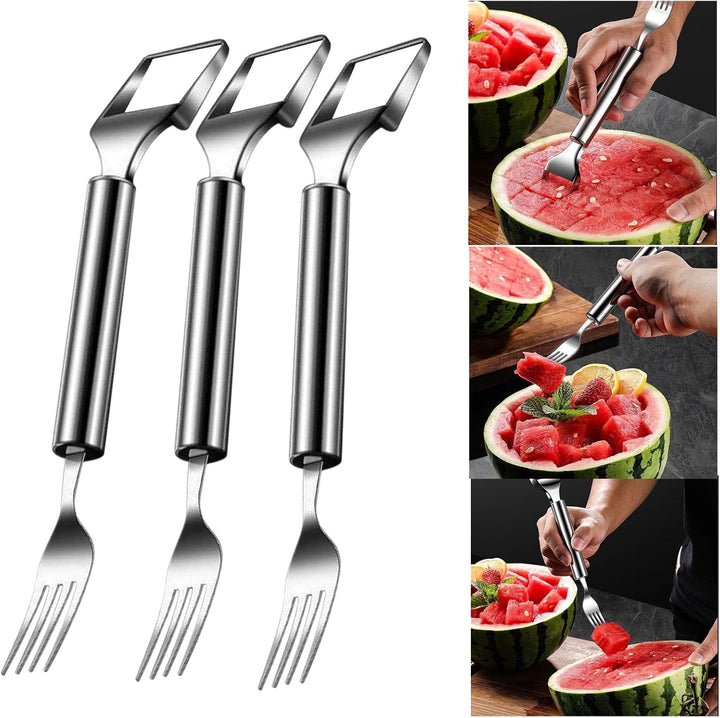 Viskana Woyuosn 2-in-1 Stainless Steel Watermelon Fork Slicer