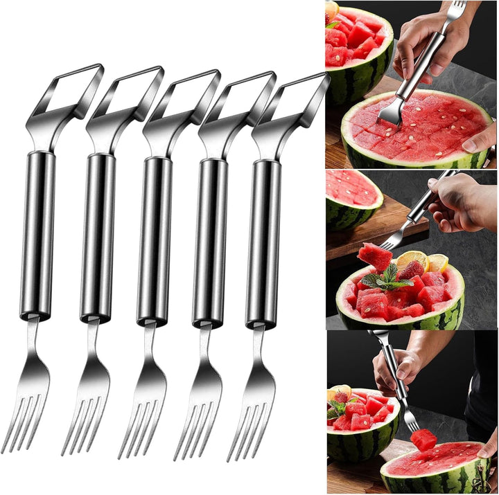 Viskana Woyuosn 2-in-1 Stainless Steel Watermelon Fork Slicer