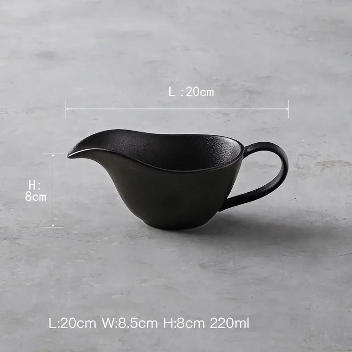 Viskana Elegant Ceramic Gravy Boat for Sauces and Dressings - 220ml