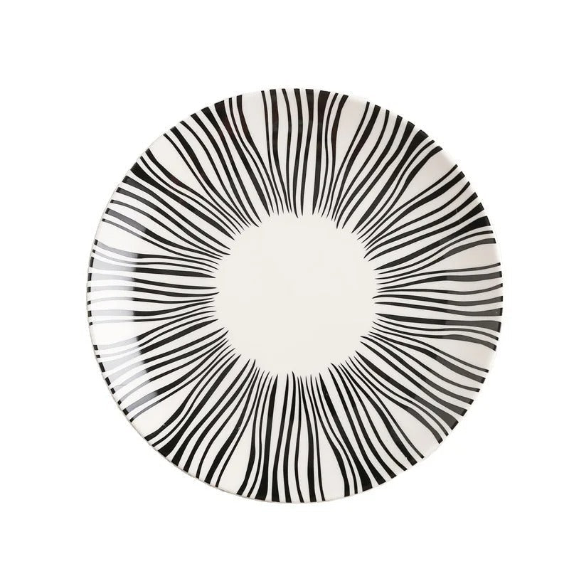 Viskana Geometric Pattern Ceramic Dinner Plate Set
