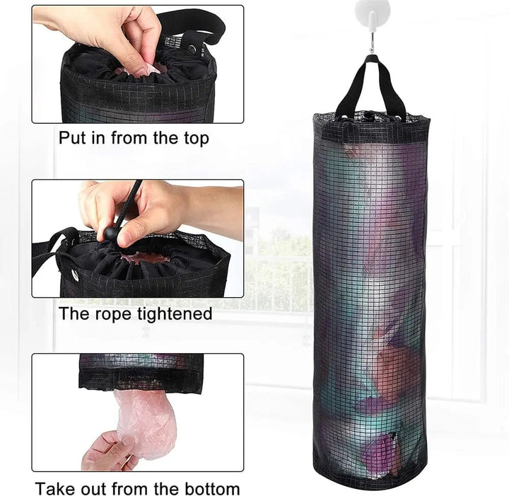 Viskana Hanging Pocket Organizer – Breathable Mesh for Storing Kitchen Bags and Fruits/Veggies