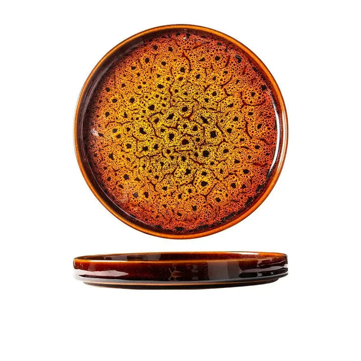 7.5" Ceramic Dumpling Dish Plate Round Tray Dinner Tableware Plate Viskana