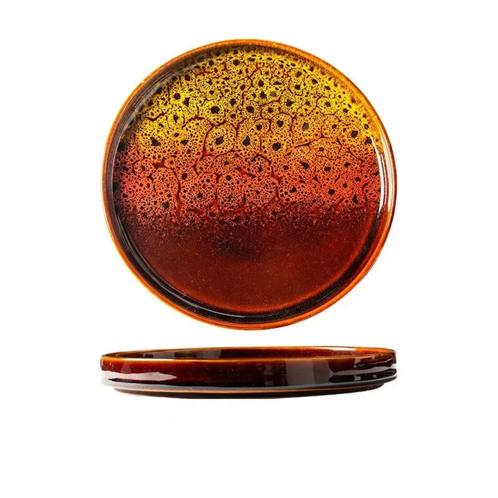 7.5" Ceramic Dumpling Dish Plate Round Tray Dinner Tableware Plate Viskana