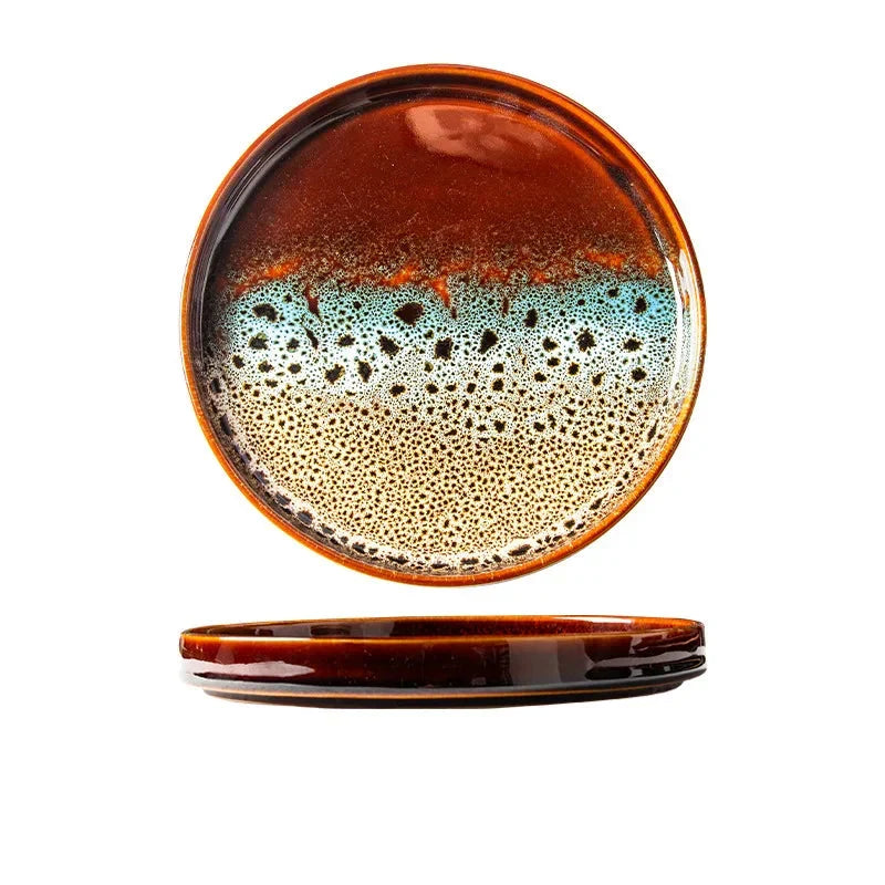 7.5" Ceramic Dumpling Dish Plate Round Tray Dinner Tableware Plate Viskana