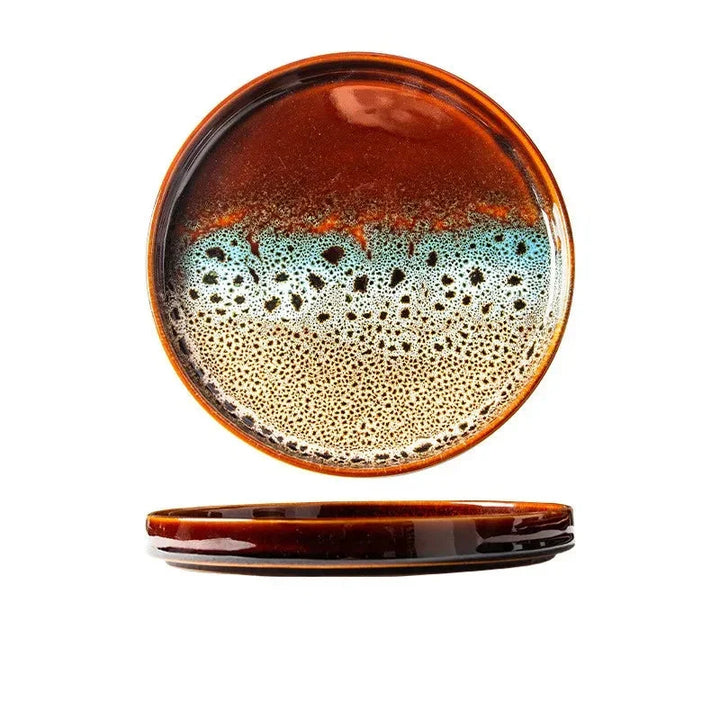 7.5" Ceramic Dumpling Dish Plate Round Tray Dinner Tableware Plate Viskana