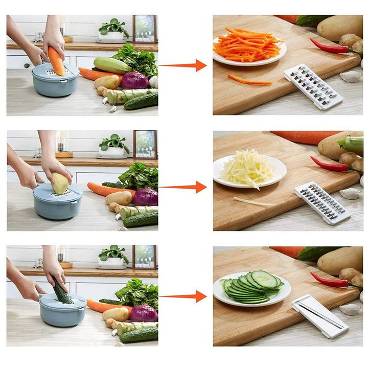 9 Pieces-Multifunctional Vegetable Slicer | Viskana