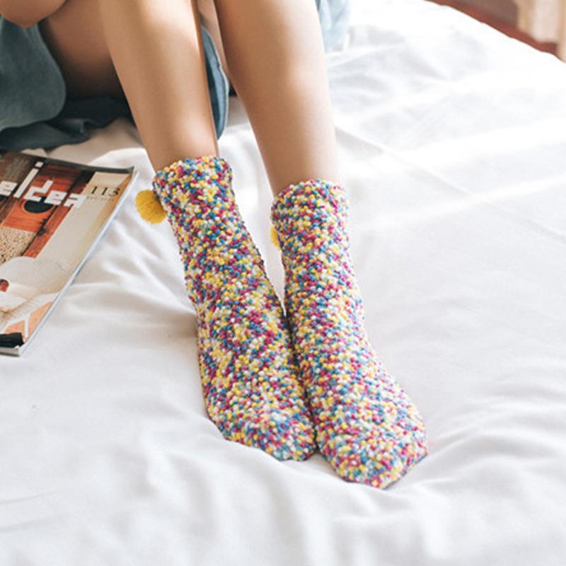 Viskana Coral Fleece Cupcake Socks