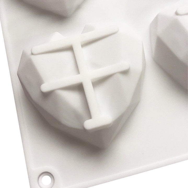 8 Cavity Diamond Heart Silicone Cake Molds Heart Shape Molds Viskana