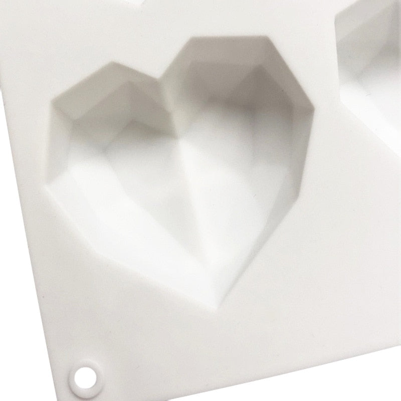 8 Cavity Diamond Heart Silicone Cake Molds Heart Shape Molds Viskana
