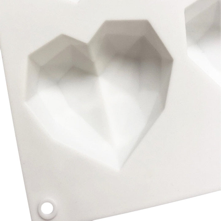 8 Cavity Diamond Heart Silicone Cake Molds Heart Shape Molds Viskana