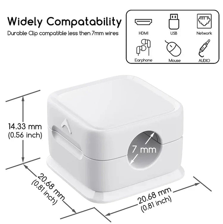 Viskana Magnetic Cable Organizer | Desktop Cord Management Hub | Adhesive & Residue-Free