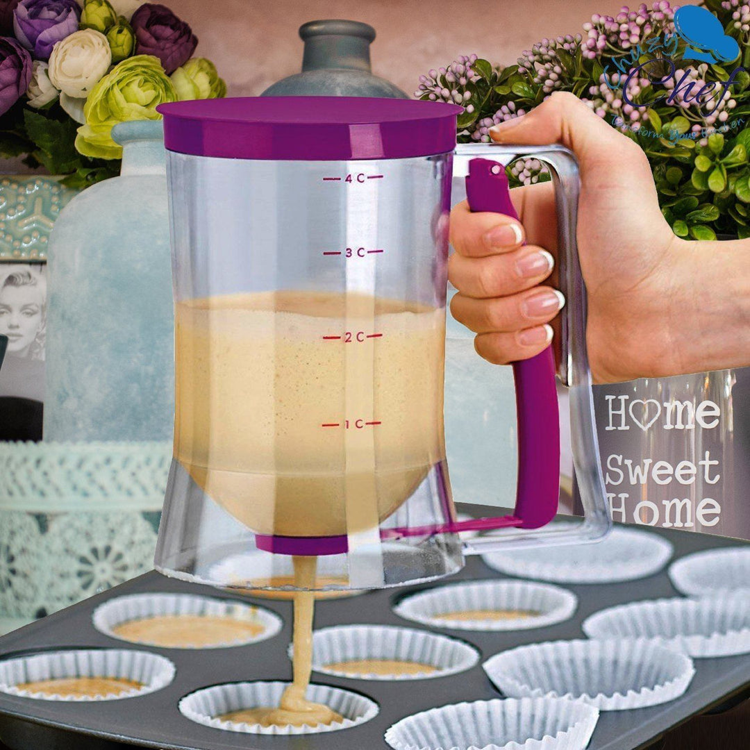 Viskana Pancake Batter Dispenser | No-Drip Measuring Cup | BPA-Free Plastic | Quick & Easy Breakfast Maker