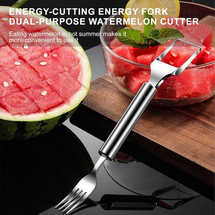 Viskana Woyuosn 2-in-1 Stainless Steel Watermelon Fork Slicer