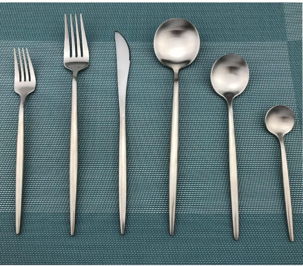 Viskana Torin 36-Piece Minimalist Cutlery Set – Premium Stainless Steel Flatware with Matte Finish