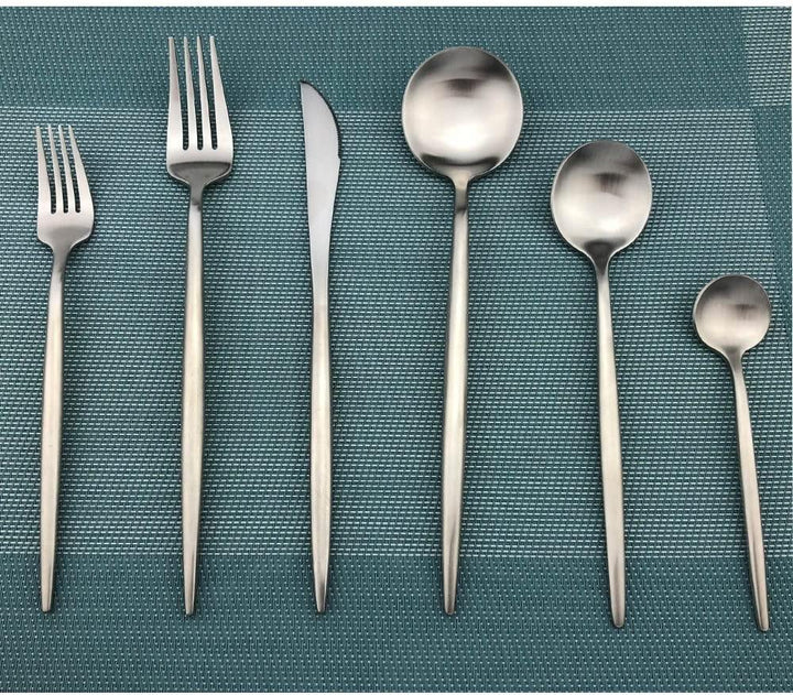 Viskana Torin 36-Piece Minimalist Cutlery Set – Premium Stainless Steel Flatware with Matte Finish