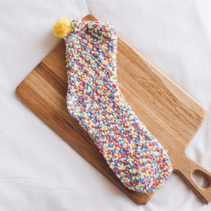 Viskana Coral Fleece Cupcake Socks